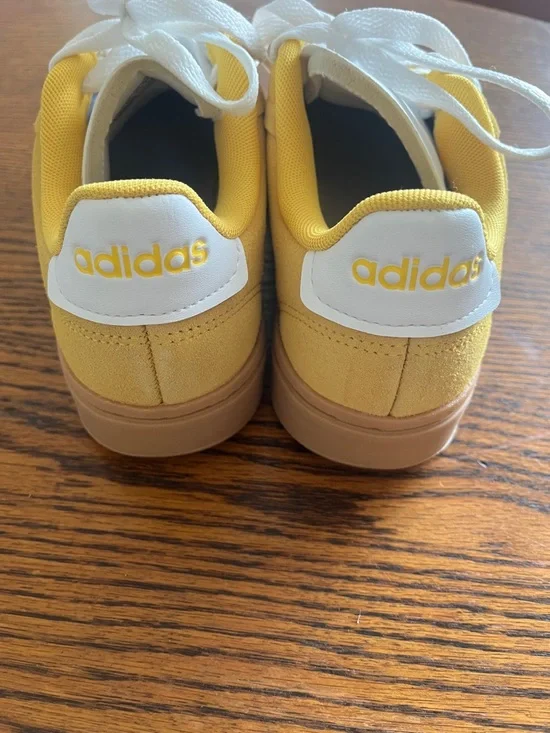 adidas Yellow and White Suede Sneakers - Picture 6 of 11